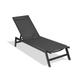 Kepooman Outdoor Chaise Lounge Chair Adjustable Lightweight Portable Beach Lounge Chair for Patio Garden Pool Lawn Deck Sunbathing Camping Reclinging Chair Black