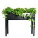 Gzxs Raised Garden Bed Durable Metal Elevated Planter Box with 3 Bottom Drain Holes 40.35 W x 10.6 D x 31.5 H Black