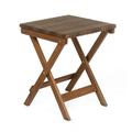 Plow & Hearth Claytor Folding Eucalyptus Outdoor Side Table Brown