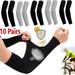 10 Pairs UV Sun Protection Cooling Arm Sleeves Cover for Women & Men Sports Running Golf Cycling Basketball Driving Fishing Grey