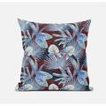 Plant Illusion Suede Blown and Closed Pillow by Amrita Sen in Green Indigo Beige