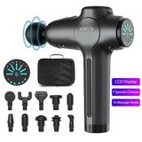 Ponyta Massage Gun Upgraded Deep Tissue Percussion Muscle Massage Gun Super Quiet Handheld Electric Sport Massager with 10 Heads for Athletes Neck & Back Full Body Muscle Massage Black (Carbon)