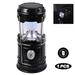 1 Pack Rechargeable Camping Lantern Solar Powered Hand Crank Flashlight Lantern Led Lantern Collapsible for Power Outage Outdoor Hurricane Survival Lights USB Charger Black