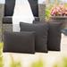Esme Outdoor Water Resistant Fabric Pillows Set of 3 Black