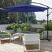 Devoko 10 Patio Offset Cantilever Umbrella Outdoor Market Hanging with Crank & Cross Base Dark Blue