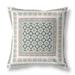 HomeRoots 411031 18 in. Block Indoor & Outdoor Zippered Throw Pillow White & Blue