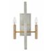 Steel 2 Light Candle Wall Sconce in Modern Farmhouse Style-20 inches H X 9.5 inches W-Cement Gray Finish Bailey Street Home 81-Bel-3002302