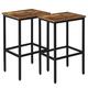 Bar Stools Set of 2 Counter Height Bar Stools 25.6 inch Backless Wood Counter Stool No Back Bar Stool Chairs Barstools for Kitchen Brown Finish Metal Frame