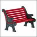 Village Red Wrought Iron Park Bench