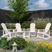 Merrick Lane 5 Piece Adirondack Patio Furniture Set Includes 2 White All-Weather Rocking Chairs and Side Table