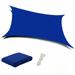 Dark Blue 10ft x 10ft Waterproof Sun Shade Sail Canvas Sun Awning Shelter UV Block Canopy For Garden Patio