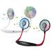 Ponyta 2 Pcs Portable Neck Fan USB Rechargeable 3 Adjustable Speeds Hands-Free Fan Strong Airflow Fan for Outdoor Sports Office