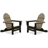 DuroGreen Folding Adirondack Chairs Made With All-Weather Tangentwood Set of 2 Oversized High End Patio Furniture for Porch Lawn Deck or Fire Pit No Maintenance USA Made Black Weathered Wood