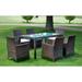 Anself Dining Set 13 Pieces Weather-Resistant Water-Proof (Table & 6 Chairs & 6 Removable seat) Furniture Set Outdoor Poly Rattan Brown