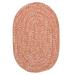 Colonial Mills 1.6 x 2.5 Orange and White All Purpose Handcrafted Reversible Oval Area Throw Rug