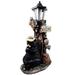 Rustic Western Decor Forest Bear Summer Slumber Figurine With Solar Charged LED Light Lantern Welcome Sign