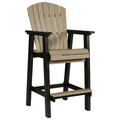 30 Inch Classic Outdoor Barstool Chair Set of 2 Rustic Brown and Black - Saltoro Sherpi