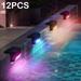 12 Pack Solar Pool Side Lights Stair Lights LED Waterproof Color Changing Pool Light for Stairs Steps Fence Patio Backyard Decoration Black