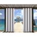 Shanna Home Curtains Indoor/Outdoor Drapes Privacy Grommet Blackout Curtains for Bedroom Living Room Porch Pergola Cabana (White 52*108 in 4 Panel)