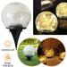 POINTERTECK 20 LED Solar Pathway Light Outdoor Garden Decor Solar Garden Ball Light Crack Glass Ball Solar Globe Light Warm White LED Light Ball Solar Lights Outdoor Decorations for Patio