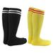 Lian LifeStyle Exceptional Girl s 2 Pair s Knee High Sports Socks for Soccer Softball Baseball and Many Other Sports XL002 Size XS Color Black Yellow