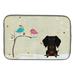 Christmas Presents between Friends Wire Haired Dachshund Black Tan Dish Drying Mat