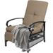 SUNCROWN Outdoor Recliner Patio Adjustable Lounge Chair with Brown Thick Cushion