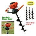 55C 2 Stroke Gas Powered Post Hole Digger Earth Auger Post Fence Hole Digger Garden Tools Powered Engine w/3 Auger Bit 4 6 8 1.9Kw