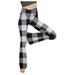 Mrat Yoga Full Length Pants Stretch Denim Overalls Fashion Ladies Plaid Printed Yoga Pants Sport High Waisted Leggings Workout Pants Black Work Pants Female