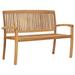 2-Seater Stacking Garden Bench 50.6 Solid Teak Wood