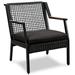 Afuera Living Contemporary Aluminum Patio Dining Arm Chair in Black (Set of 2)