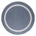 Beverly Rug Indoor/Outdoor Area Rugs 6 x7 x Round Circle Patio Porch Rug Blue and White