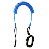 10ft Coiled SUP Leash Stand Up Paddle Board Surfboard Leash Leg Rope (Blue)