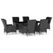 Andoer 7 Piece Outdoor Dining Set with Cushions Poly Rattan Dark Gray