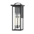 3 Light Medium Outdoor Wall Sconce 18 inches Tall and 7.5 inches Wide-Texture Black Finish Bailey Street Home 154-Bel-4623537