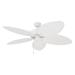 Honeywell Palm Valley 52 White Tropical Ceiling Fan with 5 Palm Blades Pull Chain & Reverse Airflow