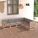 vidaXL 6 Piece Patio Lounge Set with Cushions Solid Wood Pine