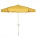 7.5 ft. 6 Rib Crank White Hex Garden Umbrella with Yellow Vinyl Coated Weave Canopy