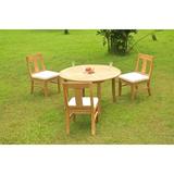 Grade-A Teak Dining Set: 3 Seater 4 Pc: 52 Round Table And 3 Osborne Armless Chairs Outdoor Patio WholesaleTeak #WMDSWVm