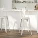 Merrick Lane White 30 High Metal Bar Height Stool with Removable Back for Indoor-Outdoor Use