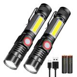 Super Bright Magnetic Flashlight with 4 Lighting Models for Outdoor Camping Zoomable Emergency Flashlight Flashlight for Daily Waterproof USB Rechargeable LED Flashlight Aluminium Pocket Flash Light