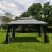 13x10ft Outdoor Patio Gazebo Canopy Tent With Ventilated Double Roof And Mosquito Net(Detachable Mesh Screen On All Sides) Suitable for Lawn Garden Backyard and Deck Gray Top