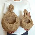 Cheers US Jute Hanging Basket Wall planters-Small Wall Planter Teardrop Hanging Baskets for Plants Succulent Wall Decor Hanging Herb Pot Holder Outside Diameter for in/Outdoor Fence Planter