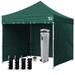 Euromax Canopy 10 x 10 Emerald Pop-up and Instant Outdoor Canopy with 4 Zipper Sidewalls