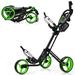 Gymax Foldable 3-Wheel Golf Push and Pull Cart Trolley with Mesh Bag Foot and Brake Green