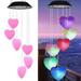 EROCK Color-changing LED Solar Powered Pink Heart Wind Chime Light Yard Garden Decor-Pink