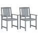 Garden Chairs 2 pcs Gray Solid Acacia Wood