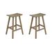 Costaelm Paradise 29 Poly Plastic Outdoor Patio Bar Stool (Set of 2) Weathered Wood