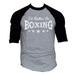 Men s I d Rather Be Boxing Gray/Black Raglan Baseball T-Shirt Small Gray/Black