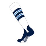 TCK Elite Baseball Knee High Stirrup Socks (F 5in) White Navy Baby Blue Navy (S)